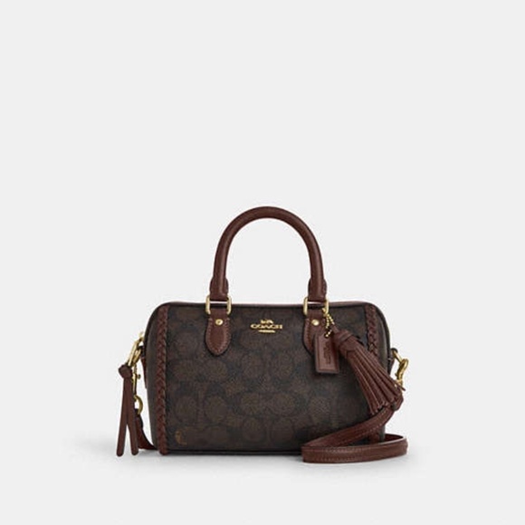 Mini Rowan Crossbody Bag In Signature Canvas With Fringe - Picture 1 of 8